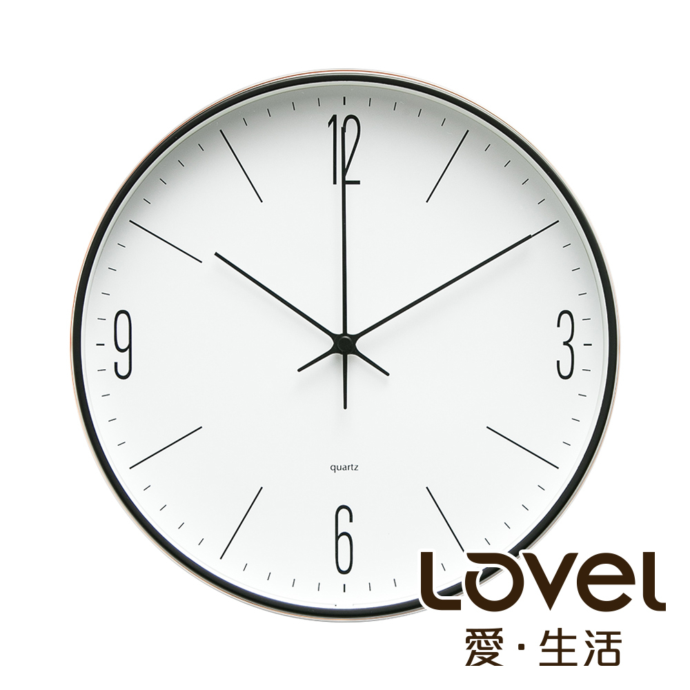 Lovel 30cm英倫風金屬框靜音時鐘-紳士步伐(T721-BK413)