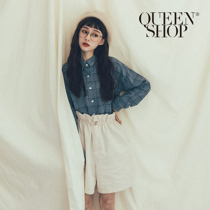 Ｑｕｅｅｎ Ｓｈｏｐ【01023449】單口袋配色格紋襯衫 兩色售＊現+預＊