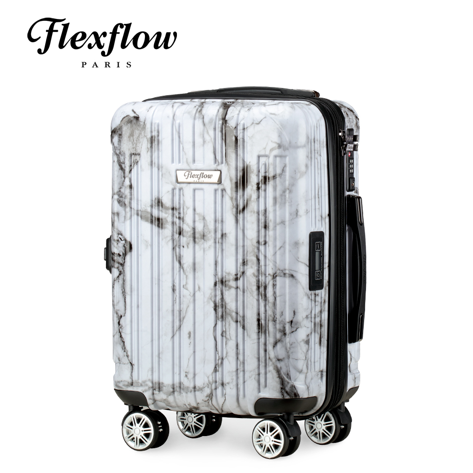 Flexflow 白大理石 19吋 智能測重 可擴充拉鍊 防爆拉鍊旅行箱 里爾系列 19吋行李箱 【官方直營】