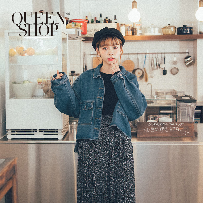 Ｑｕｅｅｎ Ｓｈｏｐ【02050248】雙口袋前短後長牛仔外套＊現+預＊