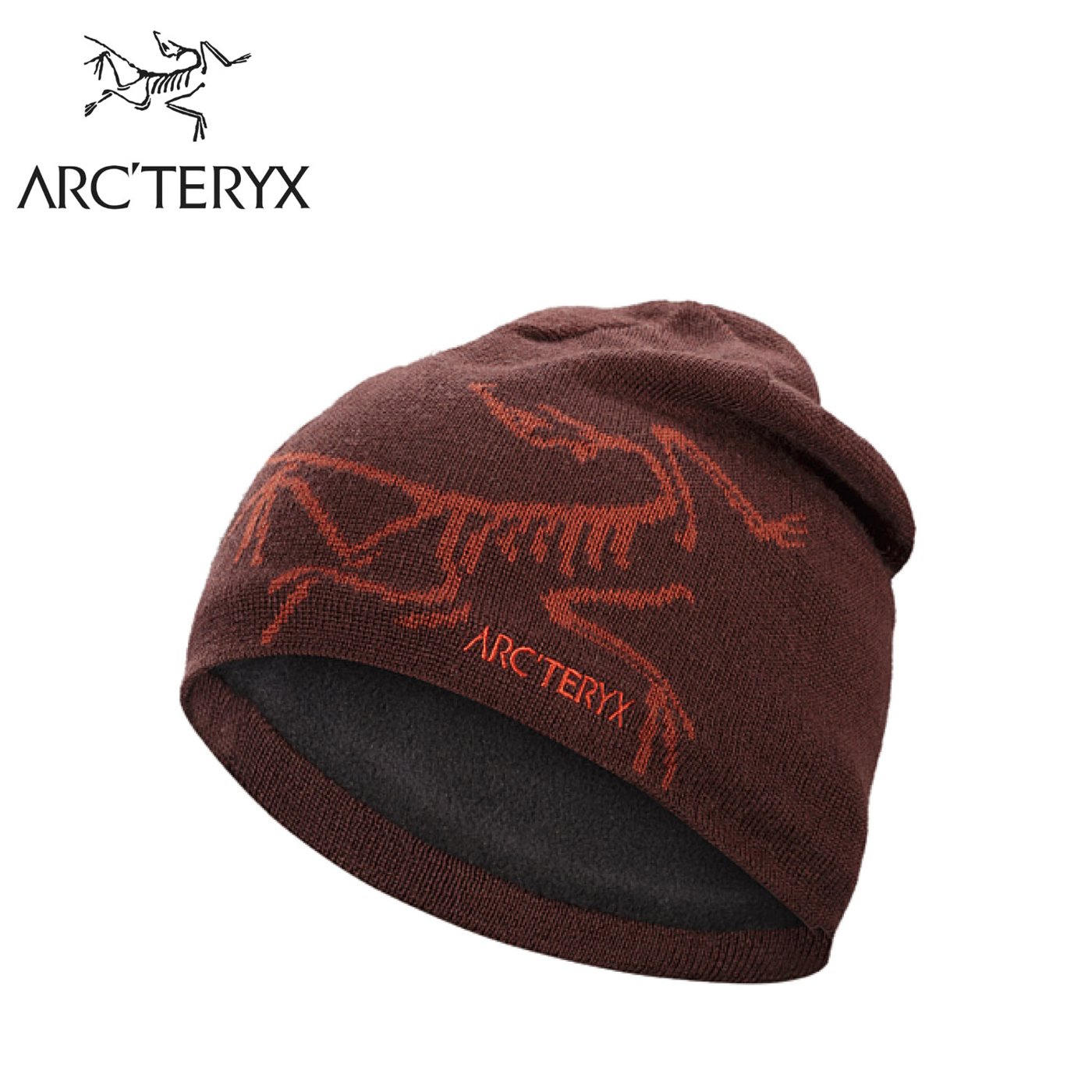 【ARC'TERYX 始祖鳥 Bird Logo針織毛帽《溶劑褐/熱能紅》】22992/保暖帽/針織帽/羊毛帽