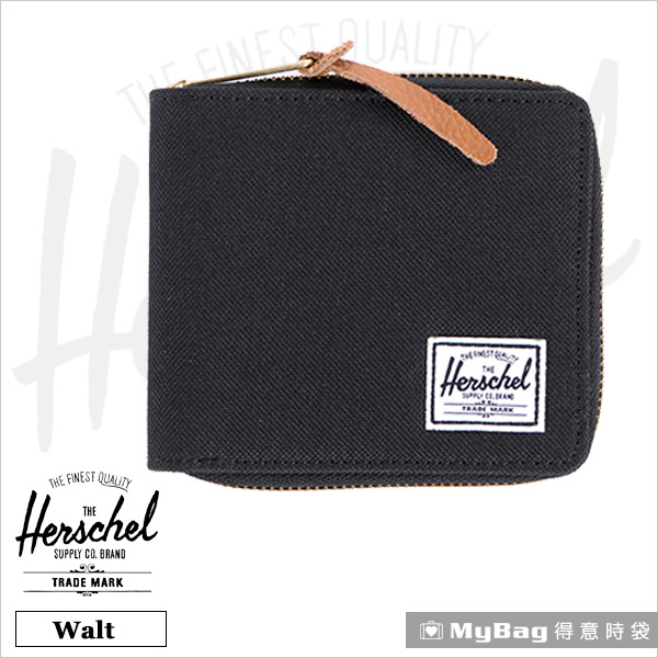 Herschel 皮夾 / 短夾 Walt-001 黑色 全拉鍊短夾 得意時袋