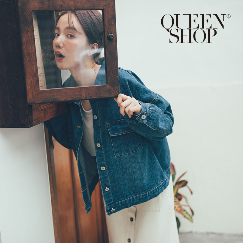 Ｑｕｅｅｎ Ｓｈｏｐ【02050241】復古刷色口袋造型長袖牛仔外套＊現+預＊