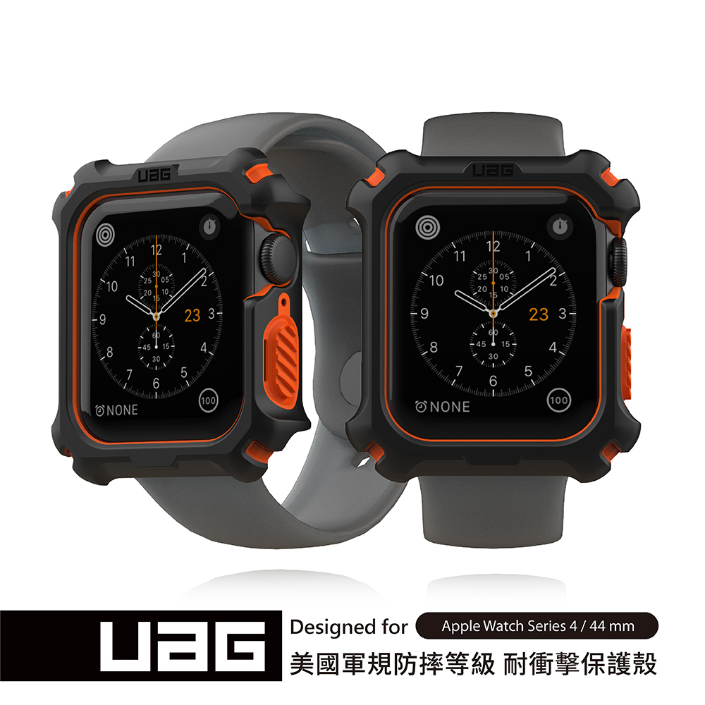 UAG Apple Watch 44mm 耐衝擊保護殼-黑/橘