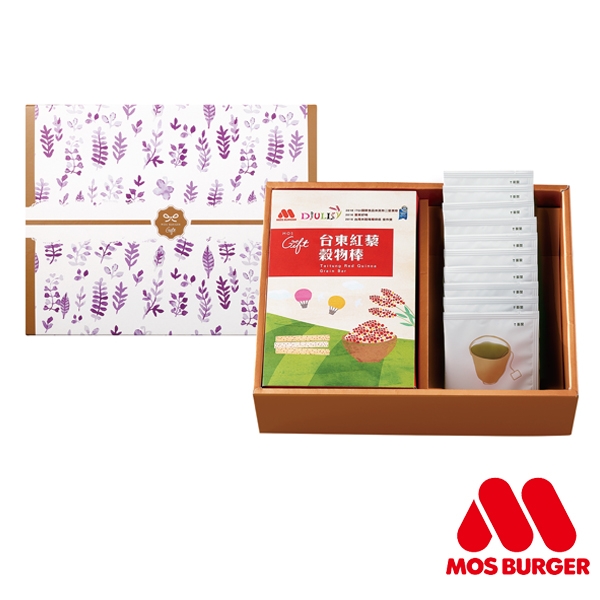 MOS摩斯漢堡_台東紅藜穀物棒禮盒(玄米煎茶)(附贈送禮紙袋)