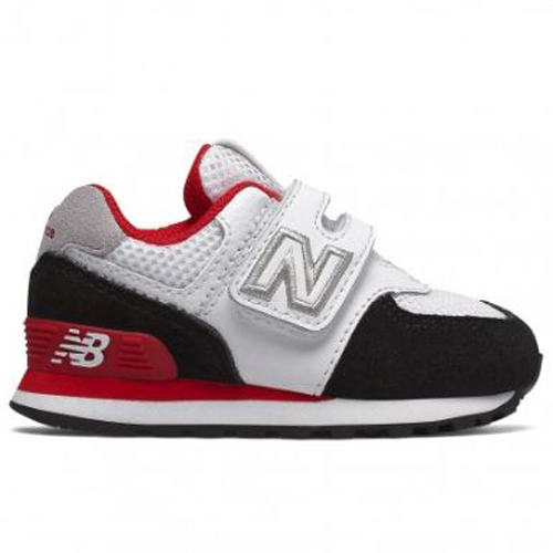 New Balance 童鞋 小童 休閒 574 麂皮 CR方向控制裝置 白 黑 紅【運動世界】IV574NSB