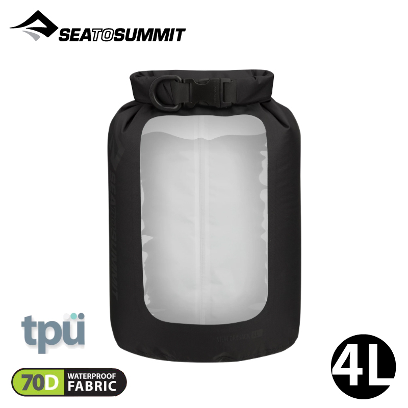 【Sea to Summit 澳洲 70D 視窗式輕量防水收納袋  4L《黑》】AVDS4/dry sack/儲水袋/行李袋