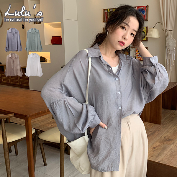 LULUS-C澎袖素面長袖襯衫-４色  【01190274】