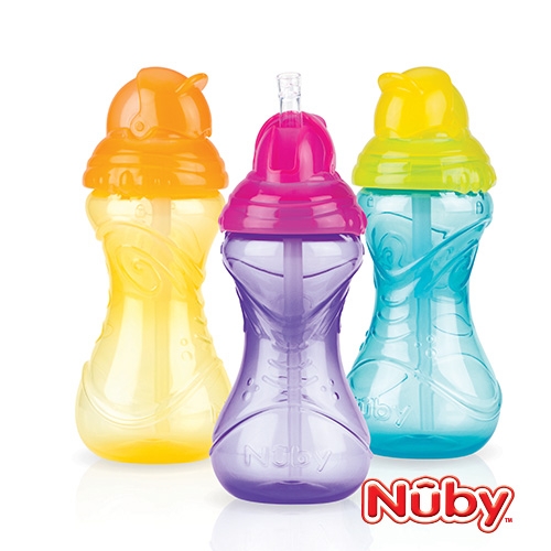 Nuby 卡拉防漏彈跳杯360ml (款式任選)