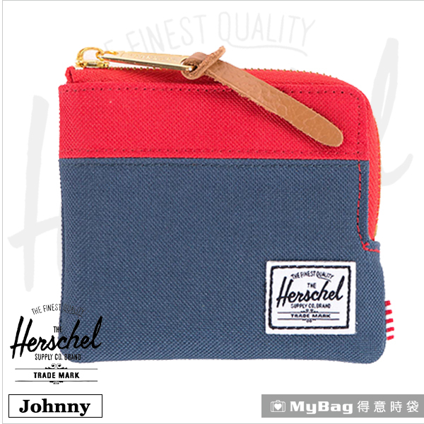 Herschel 皮夾 短夾 Johnny-018  經典拉鍊零錢包 紅/深藍 Johnny-018 得意時袋