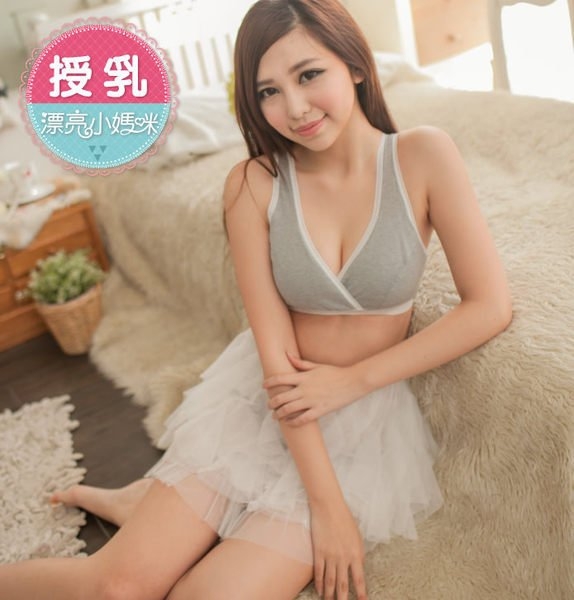 漂亮小媽咪 內衣 【Bra2660MIT】 無鋼圈 背心式 孕期&哺乳使用 台灣製精品專業交叉式哺乳內衣胸罩