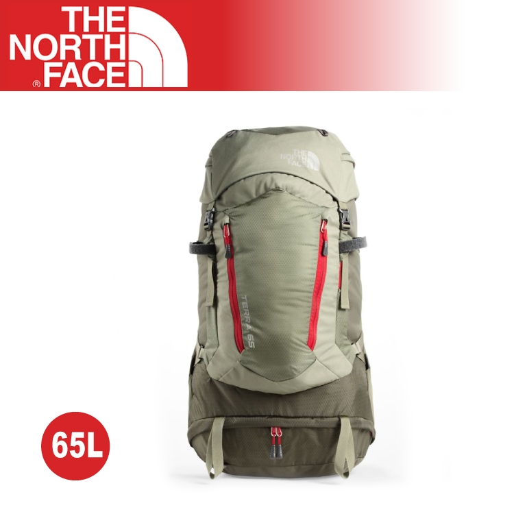 【The North Face 65L 專業登山包《山苔綠/龐貝紅》】A1N9/人體工學/後背包/大容量