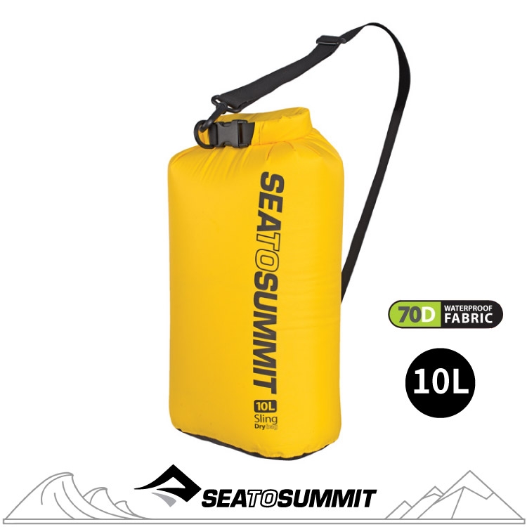 【Sea to Summit 澳洲 70D 可揹負式輕量防水收納袋10L《黃》】ASBAG10LYW/防水袋