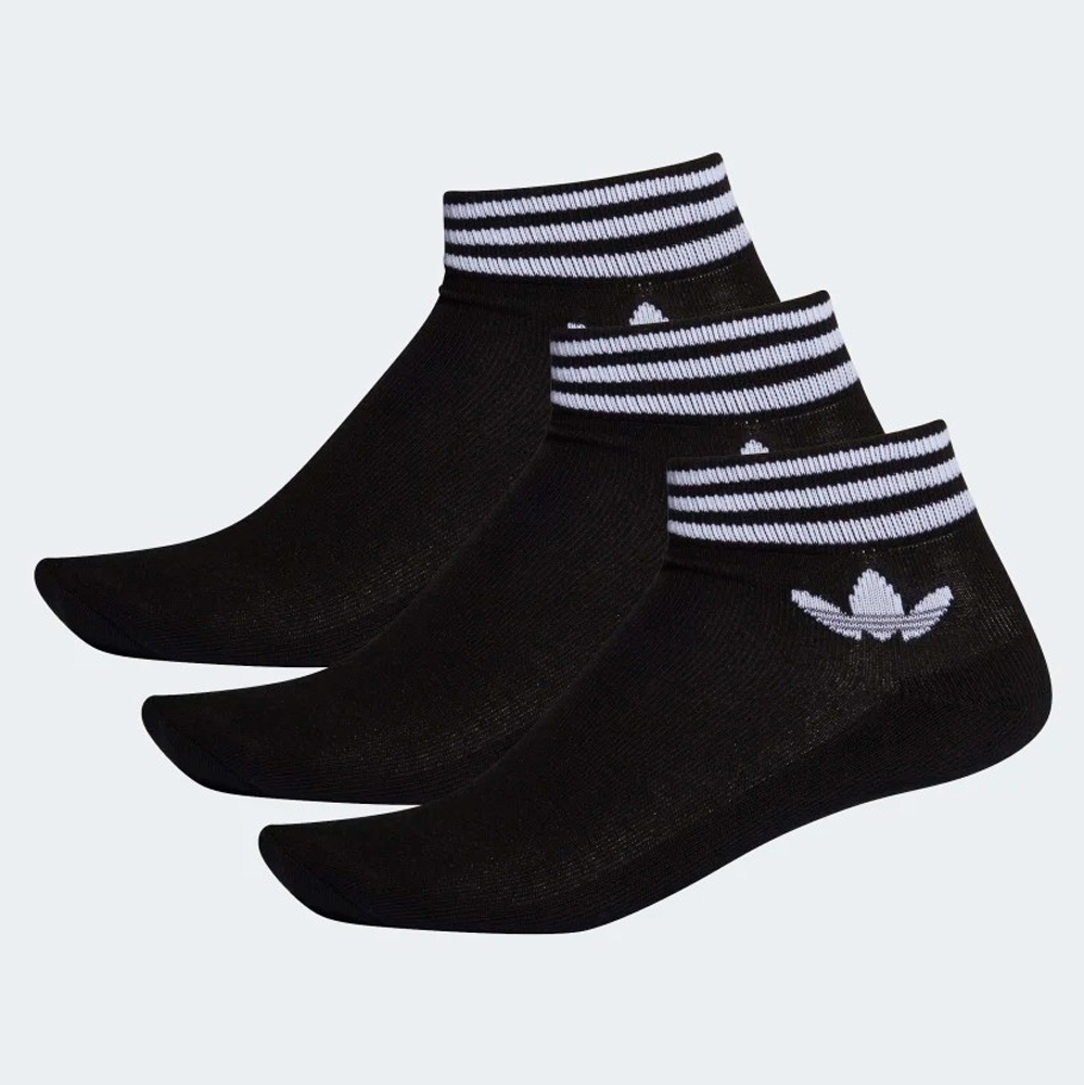 ADIDAS TREFOIL ANKLE SOCK 黑 運動 短襪 運動襪 三雙組 (布魯克林) EE1151