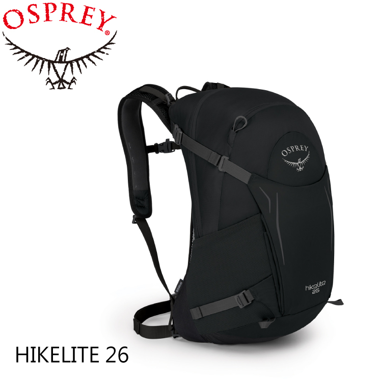 【OSPREY 美國 HIKELITE 26 《 黑》】HIKELITE 26/登山包/登山/健行/自助旅行/雙肩背包★滿額送