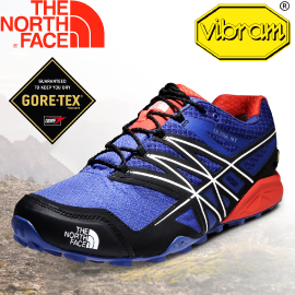 【The North Face 男款 GORE-TEX越野跑鞋 榮譽藍/橘】CVZ3/越野跑鞋/休閒鞋/GORE-TEX★滿額送