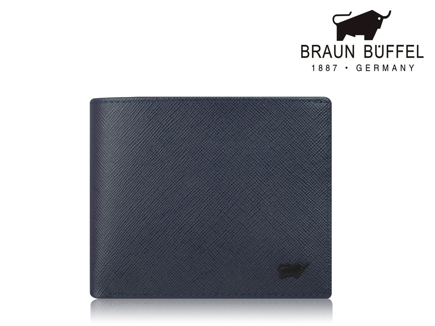 【全新品公司貨】BRAUN BUFFEL 洛菲諾 附零錢袋短夾 藍色【寧寧小舖/台中30年老店】BF347-318-1