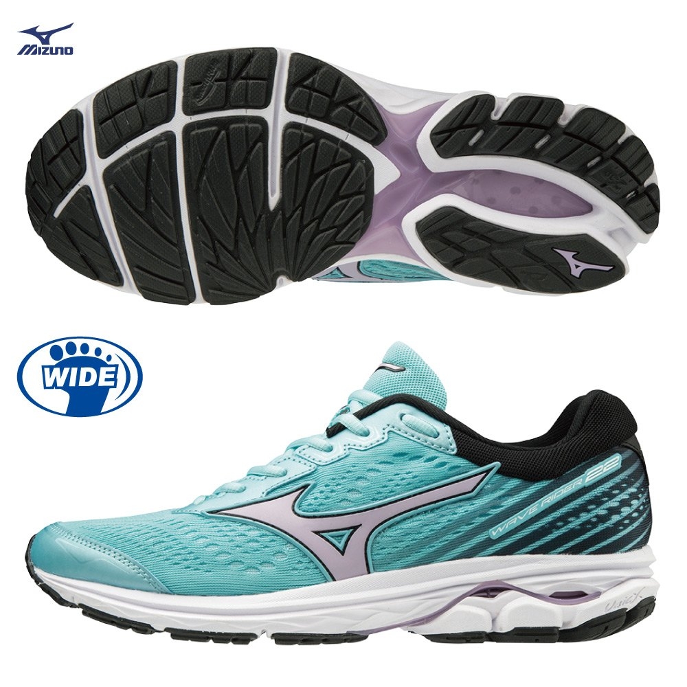 MIZUNO WAVE RIDER 22 女鞋 慢跑 路跑 寬楦 耐磨 透氣 緩震 天藍【運動世界】J1GD183269