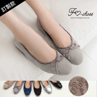 包鞋．小方頭朵結娃娃鞋(銀、黑、灰)-FM時尚美鞋-訂製款．free style