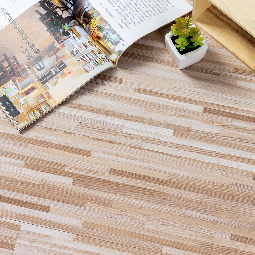 樂嫚妮 地板貼 1.7坪 PVC地板 塑膠PVC仿木紋DIY地板40片 米色竹節拼木