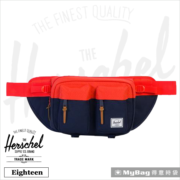 Herschel 腰包  藍紅色  單肩雙口袋側背包 Eighteen-1468 得意時袋