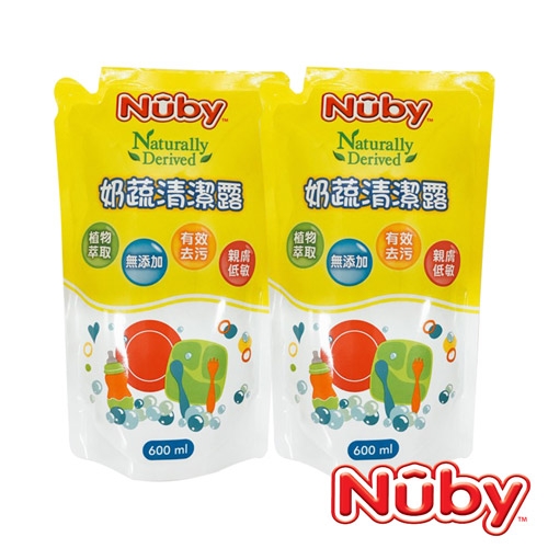 Nuby 奶蔬清潔露補充包_2包(1200ml)