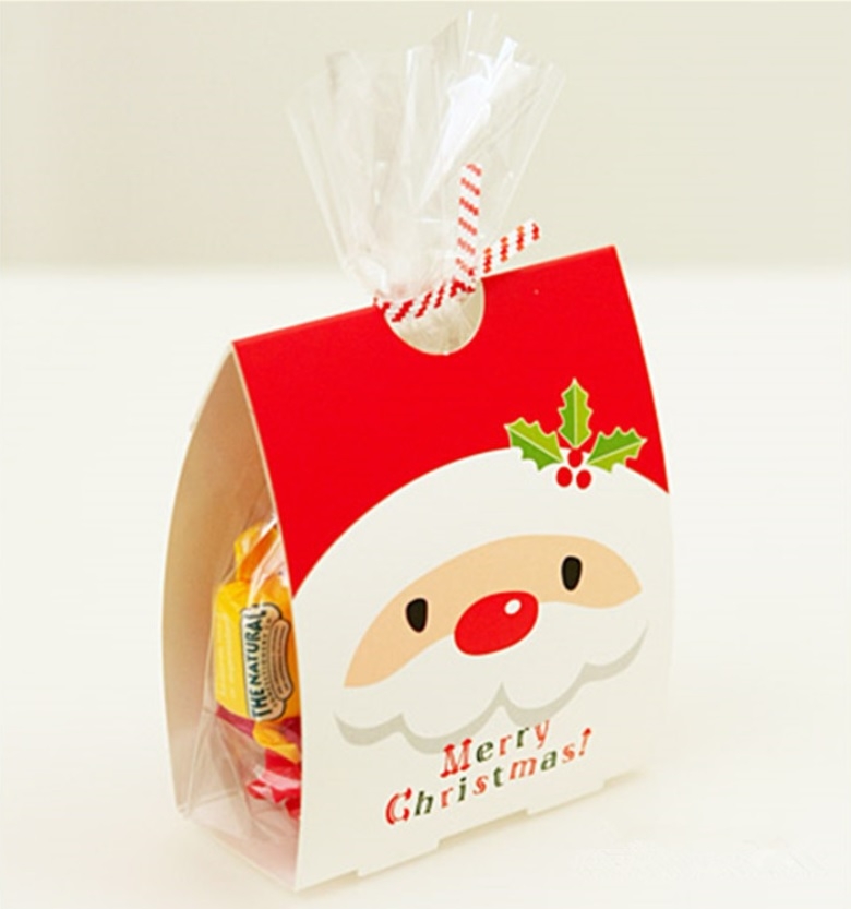 50入聖誕老人餅乾包裝組【X038】(塑膠袋+紙卡+封口鐵絲)包裝袋 糖果袋餅乾袋 聖誕禮物 聖誕節