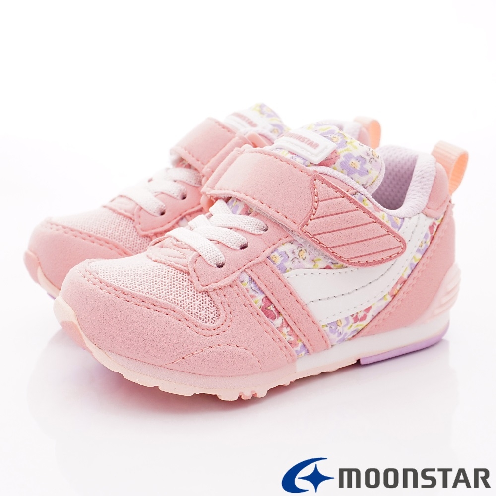 日本Moonstar機能童鞋 HI系列2E機能款 2121S28粉花(中小童段)