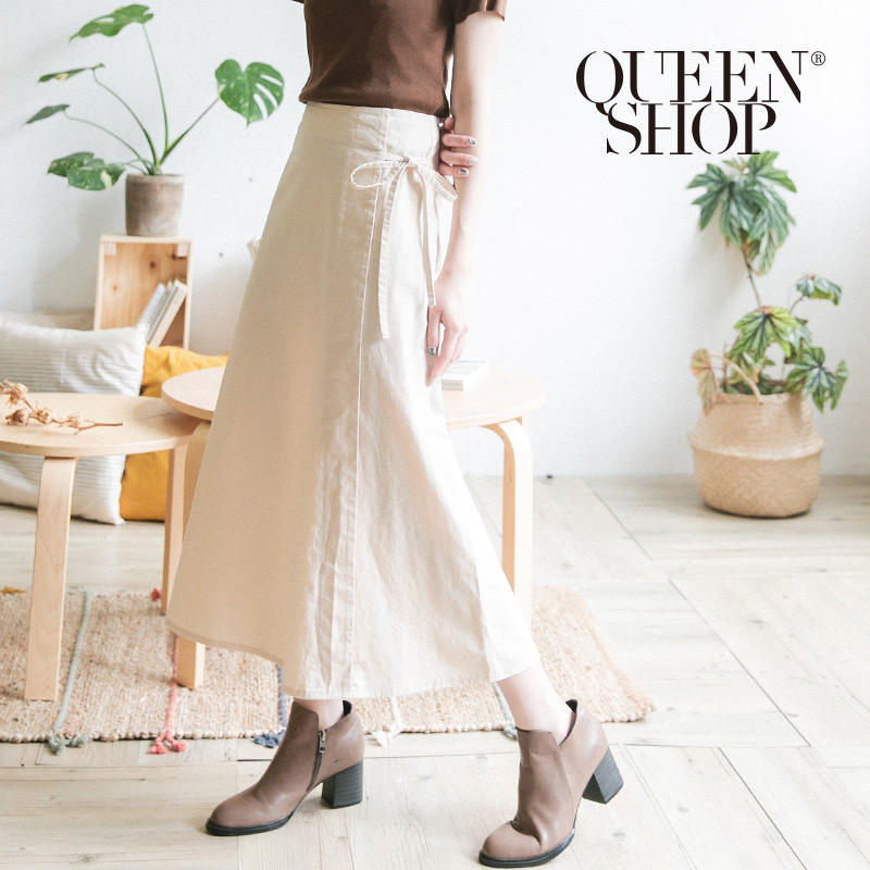 Ｑｕｅｅｎ Ｓｈｏｐ【03030243】側綁帶造型中長裙 S/M/L＊現+預＊