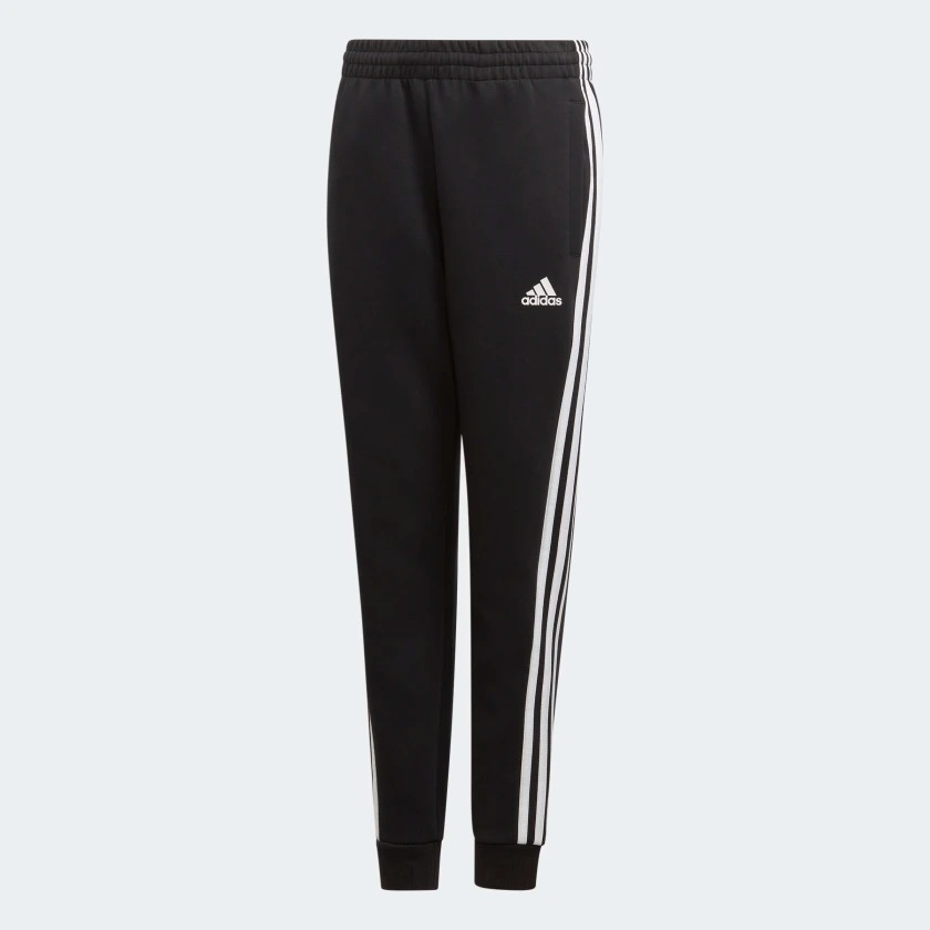 ADIDAS MUST HAVES 3-STRIPES PANTS 童裝 大童 長褲 慢跑 休閒 縮口 三條線 基本款 黑【運動世界】ED6477