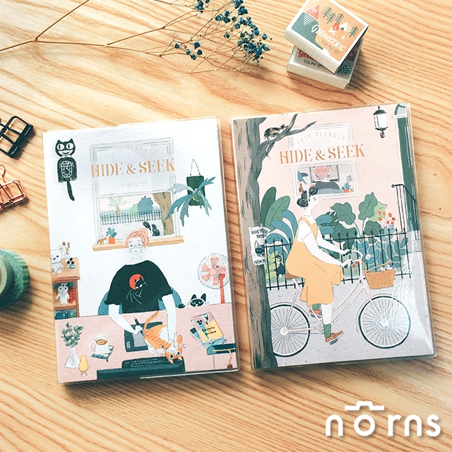 【Dimanche 2019躲貓貓週誌HIDE & SEEK】Norns 貓咪日誌 A5手帳本 月曆行事曆 可攤平書寫迪夢奇