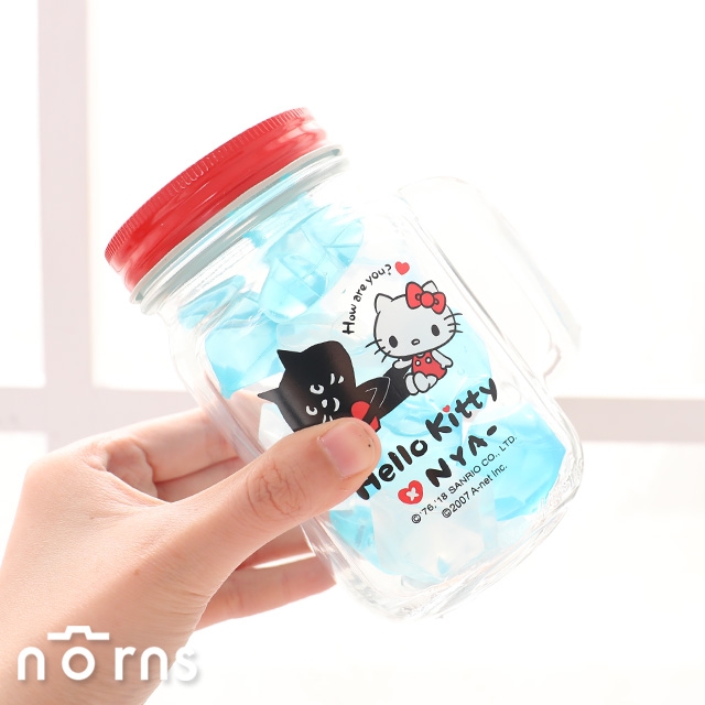 【Hello Kitty×NYA-貓玻璃梅森杯】Norns 寬口玻璃罐 吸管杯 沙拉罐 梅森瓶 凱蒂貓 三麗鷗 三宅一生