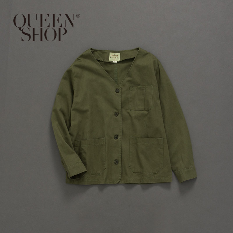 Ｑｕｅｅｎ Ｓｈｏｐ【02071088】素面造型口袋外套 兩色售 1/2＊現+預＊