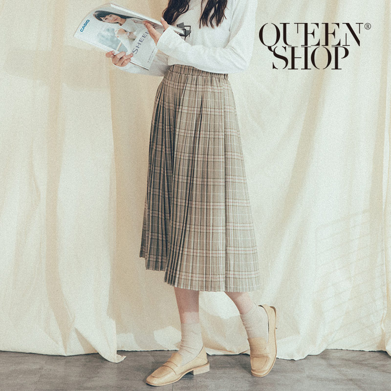 Ｑｕｅｅｎ Ｓｈｏｐ【03020555】經典格紋百折中裙＊現+預＊