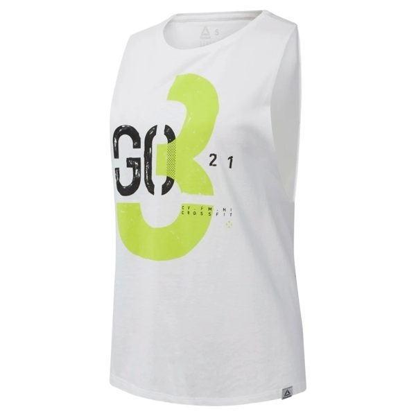 REEBOK CROSSFIT® 3-2-1-GO MUSCLE TANK 女裝 背心 慢跑 有氧 乾爽 舒適 透氣 白【運動世界】DU4601