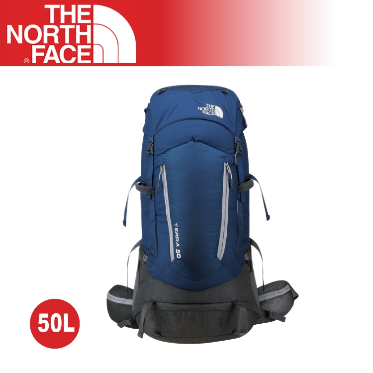 【The North Face 50L 專業登山背包《深藍/中灰》】A6K0/人體工學/後背包/大容量