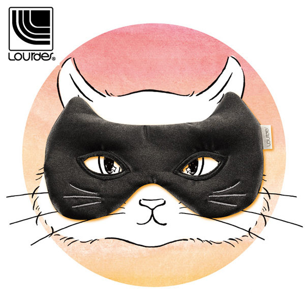 Lourdes貓咪面具溫熱眼罩(黑色)