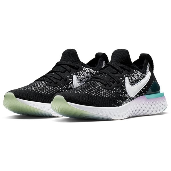 NIKE EPIC REACT FLYKNIT 2 GS 女鞋 大童 慢跑 休閒 編織 透氣 黑 白 【運動世界】 AQ3244-014