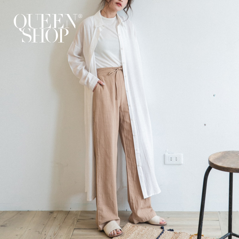 Ｑｕｅｅｎ Ｓｈｏｐ【02071140】簡約素色襯衫外罩 兩色售＊現+預＊