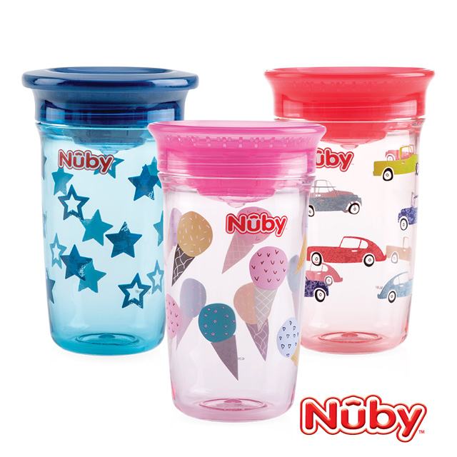 Nuby 晶透360度喝水杯300ml (款式任選)