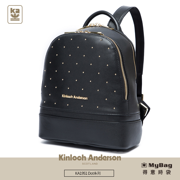 Kinloch Anderson 金安德森 後背包 Dot 個性鉚釘小後背包 黑色 KA195101 得意時袋