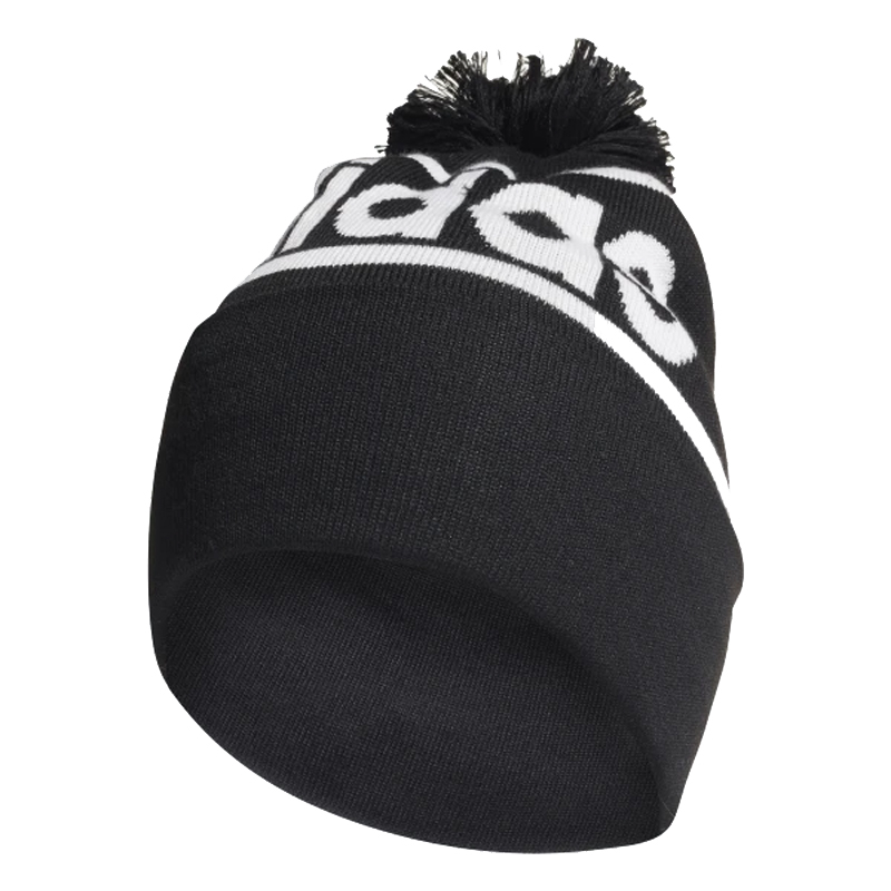 Adidas Woolie 毛帽 黑 毛球 毛帽 男 女 字母 毛帽 Pompom 保暖 聖誕禮物 ED0239
