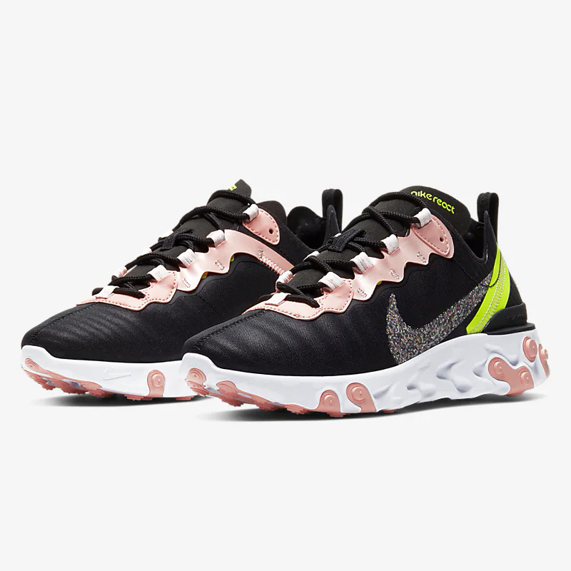 Nike  React Element 55 Premium 女鞋 慢跑 訓練 輕量 黑粉【運動世界】CD6964-002