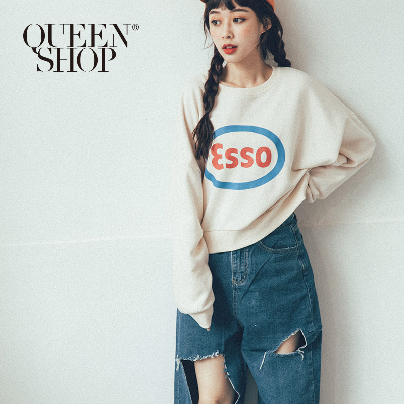 Ｑｕｅｅｎ Ｓｈｏｐ【01110432】ESSO字母印花長袖衛衣＊現+預＊