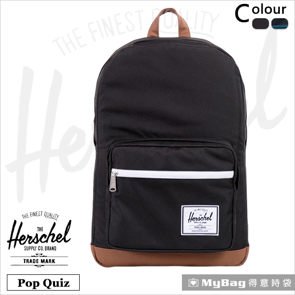 Herschel 後背包 防水拉鍊 平板/15吋電腦後背包 黑棕 Pop Quiz 得意時袋