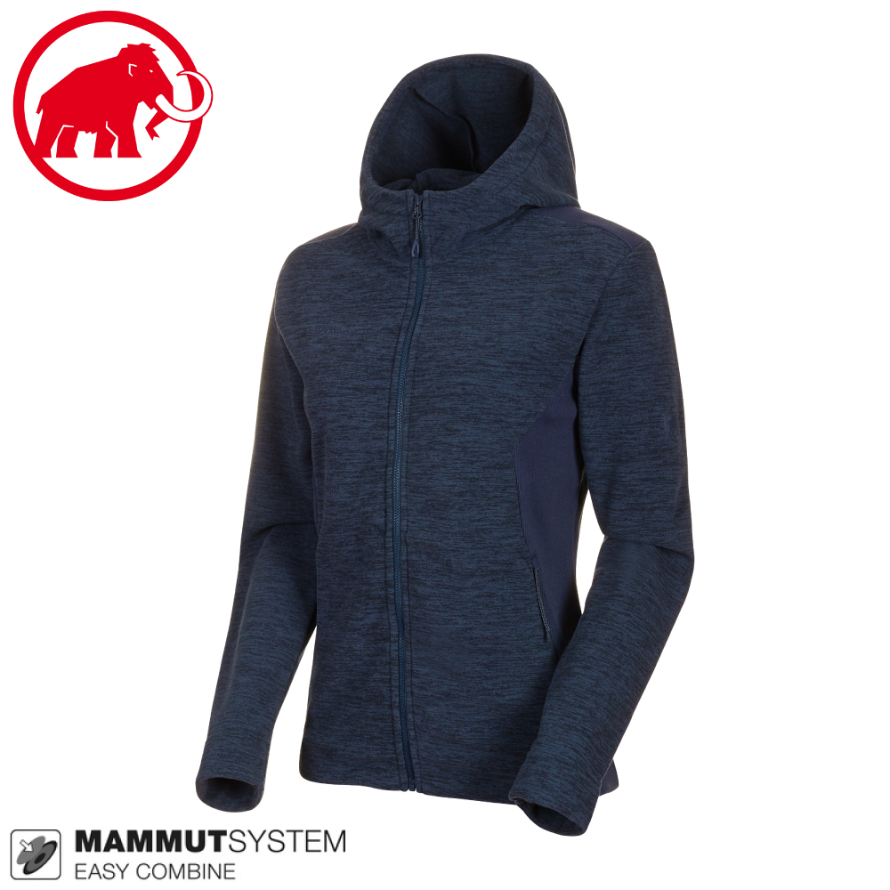 【MAMMUT 女 Yadkin Hooded 連帽外套《藏青》】1014-01310/中層運動夾克/彈性透氣保暖