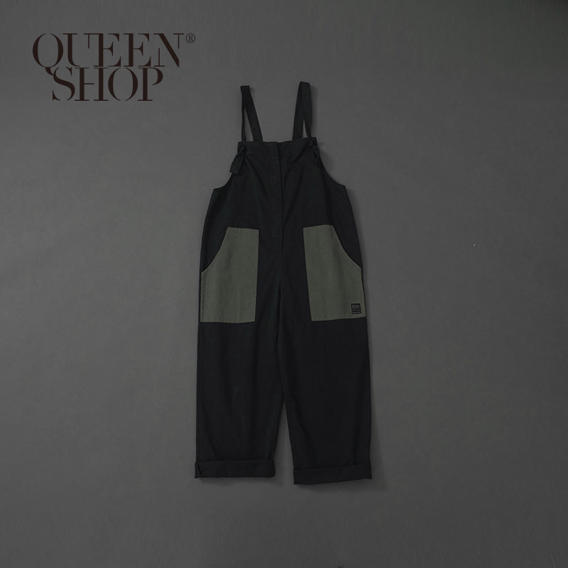 Ｑｕｅｅｎ Ｓｈｏｐ【04110237】女裝 親子系列 口袋拼接吊帶寬褲＊現+預＊