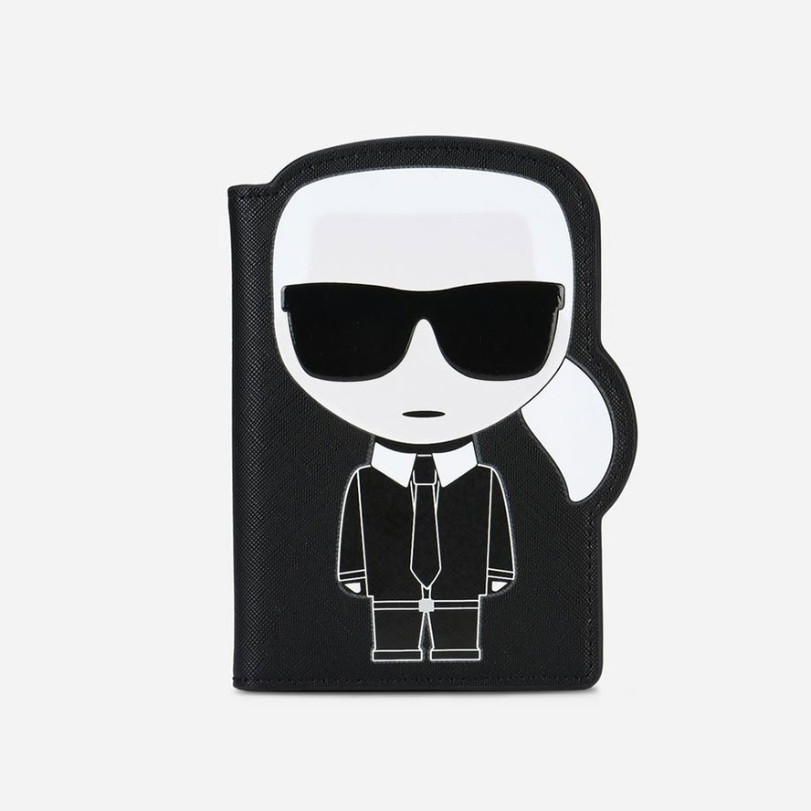 Karl Lagerfeld 卡爾 老佛爺包包 IKONIK護照夾-黑
