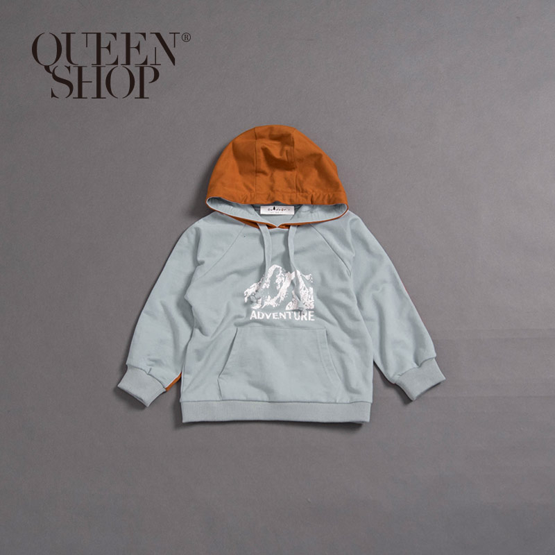 Ｑｕｅｅｎ Ｓｈｏｐ【01038176】童裝 親子系列 山脈撞色連帽上衣 S/M/L＊現+預＊