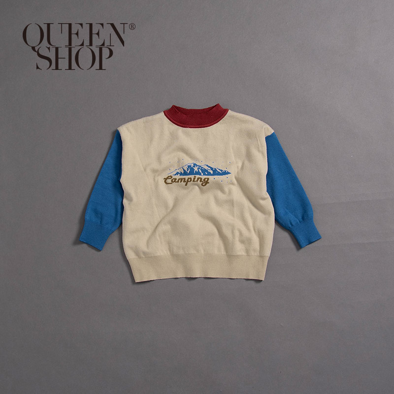 Ｑｕｅｅｎ Ｓｈｏｐ【01070924】童裝 親子系列 山脈緹花針織上衣 S/M/L＊現+預＊